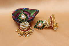 Gold Plated Stone Jhumka Earrings T2590