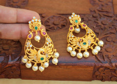 Stylish Peacock Matte Finish Earrings T2488