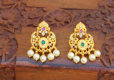Stylish Matte Finish Pearl Peacock Earrings T2492