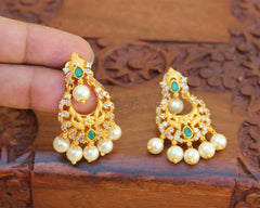 Matte Finish Stylish Pearl Earrings T2493