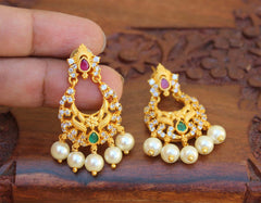 Matte Finish Stylish Pearl Earrings T2494