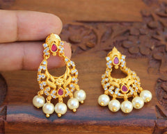 Matte Finish Stylish Pearl Earrings T2495