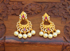 Matte Finish Stylish Pearl Earrings T2495