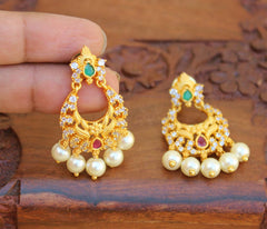 Matte Finish Stylish Pearl Earrings T2496