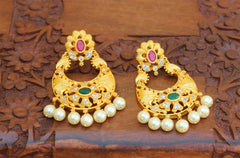 Matte Finish Stylish Pearl Earrings T2475