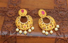 Matte Finish Floral Style Earrings T2771