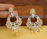 Stylish Gold Plated CZ Stone Earrings T2739