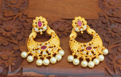 Matte Finish Stylish Pearl Earrings T2476