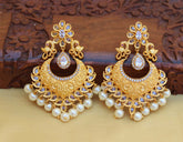 Matte Finish Peacock Pearl Earrings T2772