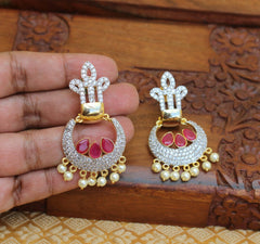 CZ Stone Gold Plated Designer Earrings T2824