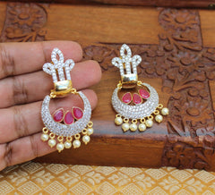 CZ Stone Gold Plated Designer Earrings T2824