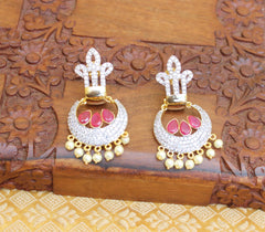 CZ Stone Gold Plated Designer Earrings T2824