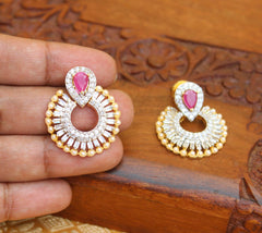Gold Plated Stone Earrings T2754