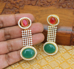 CZ Stone Gold Plated Earrings T2742