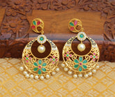 Floral Style Matte Finish Stone Earrings T2831