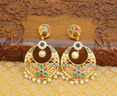 Floral Style Matte Finish Stone Earrings T2832