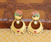 Matte Finish Peacock Stone Earrings T2835