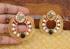 Matte Finish Pearl Stone Earrings T2837