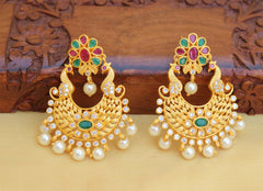 Matte Finish Peacock Pearl Earrings T2477