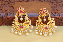 Matte Finish Peacock Pearl Earrings T2478