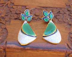 Gold Plated CZ Stone Earrings T2736