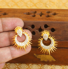 Stylish CZ Stone Gold Plated Earrings T2752