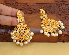 Mango Shape Peacock Matte Finish Earrings T2758