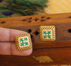 Matte Finish Studs Stone Earrings T2468