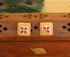Gold Plated Studs Stone Earrings T2470