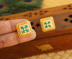 Gold Plated Studs Stone Earrings T2471