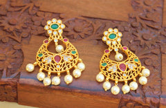 Matte Finish Stylish Pearl Earrings T2499