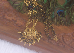 Temple Lakshmi Black Beads Necklace T2223