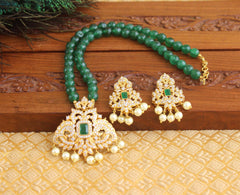 Gold Plated Handmade Beads Pendant Necklace Set T2705