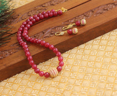 Handmade CZ Stone Beads Necklace Set T2706