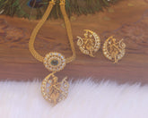 Premium Matte Finish Temple Krishna Necklace Set T2232