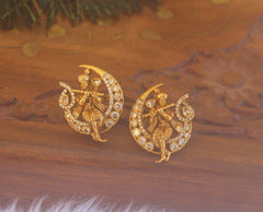 Premium Matte Finish Temple Krishna Necklace Set T2232