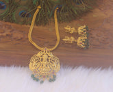 Gold Plated Temple Peacock Necklace Set T2234