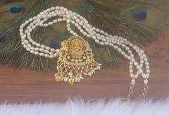 Matte Finish Temple Rice Pearl Long Necklace T2288