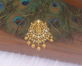 Matte Finish Temple Lakshmi peacock Pendant T2387