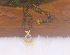 Black Beads Stone Necklace T2177