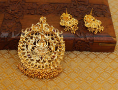 Gold Plated Temple Peacock Pendant Set T2807