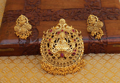 Gold Plated Temple Peacock Pendant Set T2808