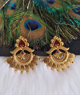 Gold Plated Temple Stylish Earrings T3171