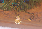 Gold Plated Stone Black Beads Necklace T2174