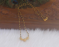 Trendy Black Beads Necklace T2178