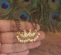 Peacock Multi Color Black Beads Necklace T2203