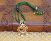 Matte Finish Peacock Pendant Beads Necklace T2280