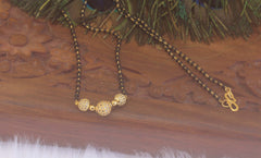 Black Beads Necklace T2180