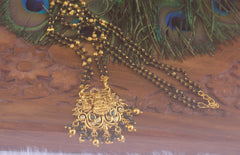 Lakshmi Temple Black Beads Necklace T2218