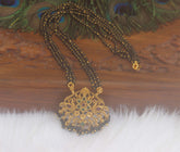 Multi Color Peacock Black Beads Necklace T2220